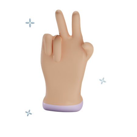 Peace Hand Gesture 3D Icon