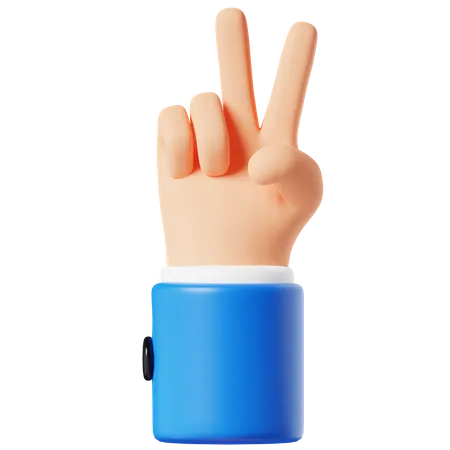 Peace Hand Gesture 3 D Illustration 3D Icon