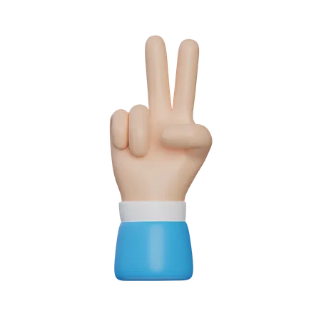 Peace Hand Gesture 3 D 3D Icon