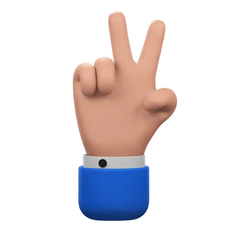 A Hand Sign Representing Peace Or Victory 3D Icon
