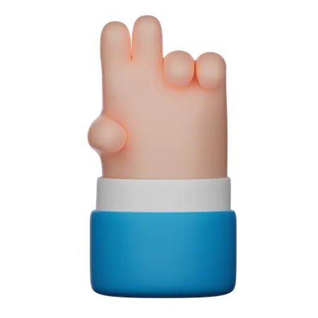 3 D Illustration Peace Hand Gesture Sign 3D Icon