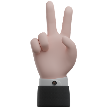 Peace Hand Gestures 3D Icon
