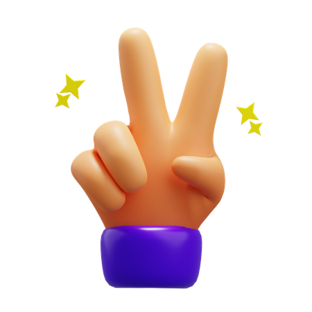 Peace Hand Sign  3D Icon