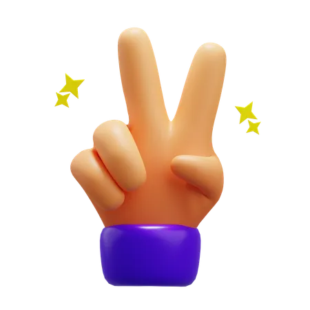 Peace Hand Sign  3D Icon