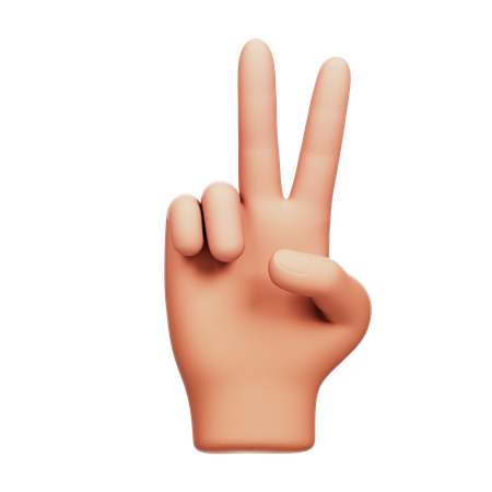 Peace Hand Sign  3D Icon