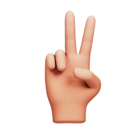 Peace Hand Sign  3D Icon