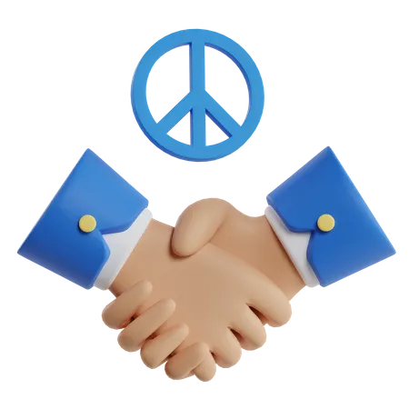 Peace Handshake 3D Illustration