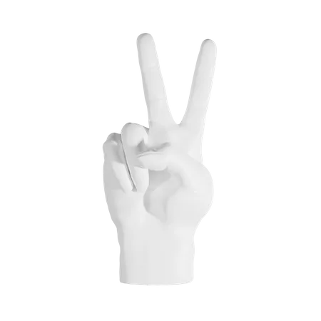 Peace-Handzeichen  3D Illustration