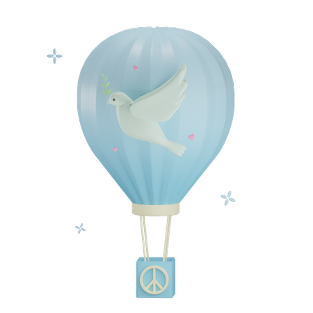 Peace Hot Air Balloon 3D Icon