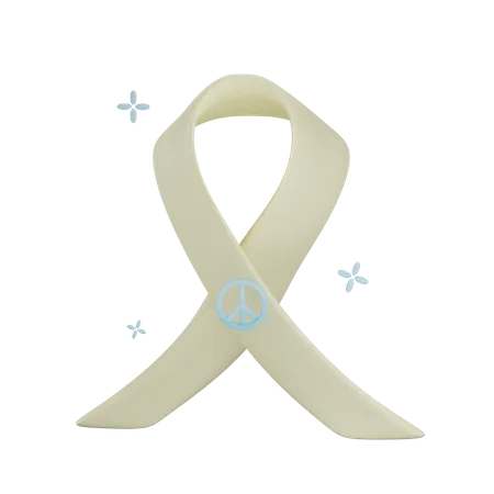 3 D Peace Ribbon Illustration With Transparent Background 3D Icon