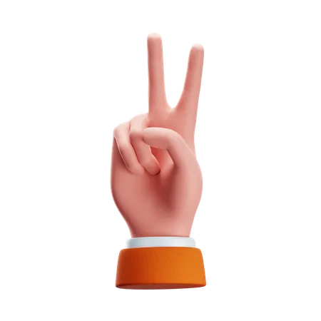Peace Sign Hand Gesture  3D Icon