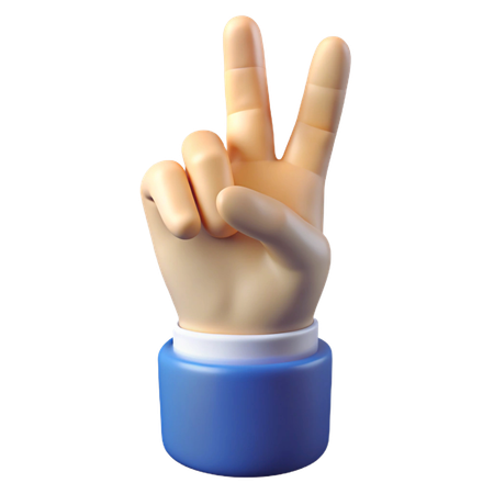 Peace Sign Hand Gesture  3D Icon