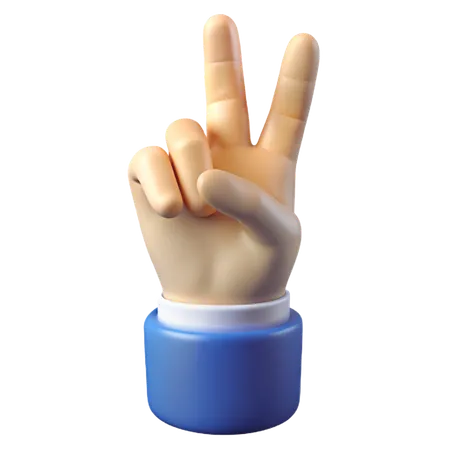 Peace Sign Hand Gesture  3D Icon