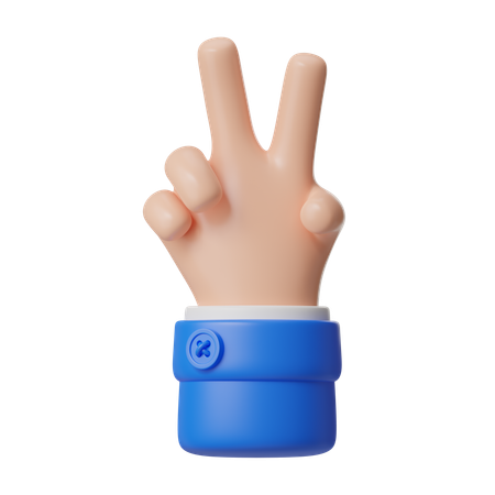Peace Sign Hand Gesture  3D Icon