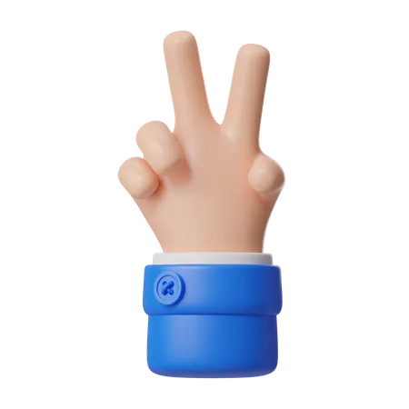 Peace Sign Hand Gesture  3D Icon