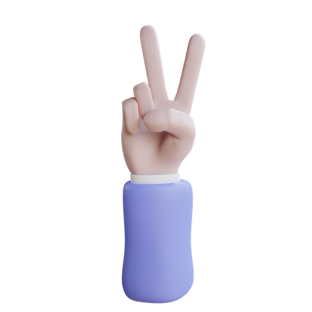 Peace Sign Hand Gesture  3D Icon