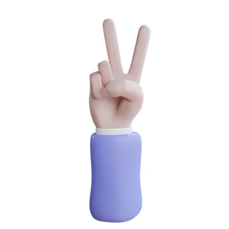 Peace Sign Hand Gesture  3D Icon