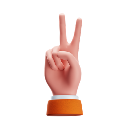 Peace Sign Hand Gesture  3D Icon