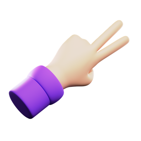 Peace Sign Hand Gesture  3D Icon