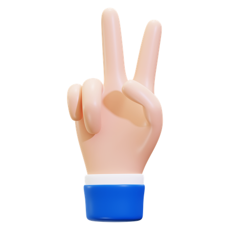 Peace Sign Hand Gesture  3D Icon