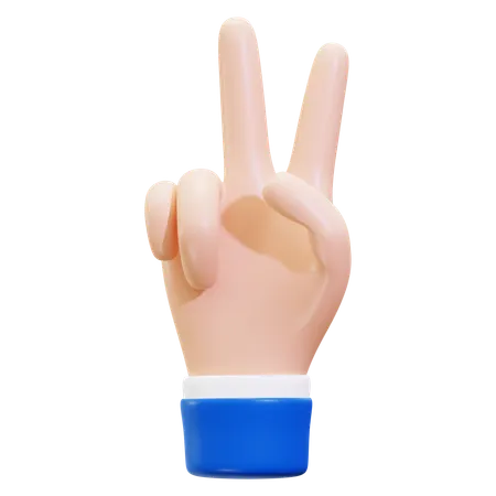Peace Sign Hand Gesture  3D Icon