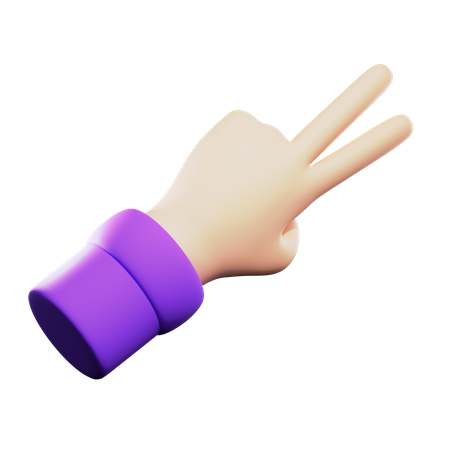 Peace Sign Hand Gesture  3D Icon
