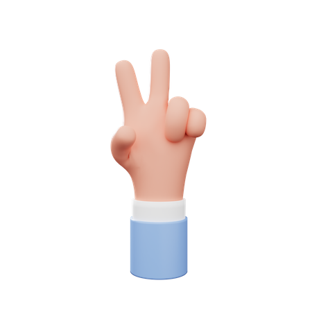 Peace Sign Hand Gesture  3D Illustration