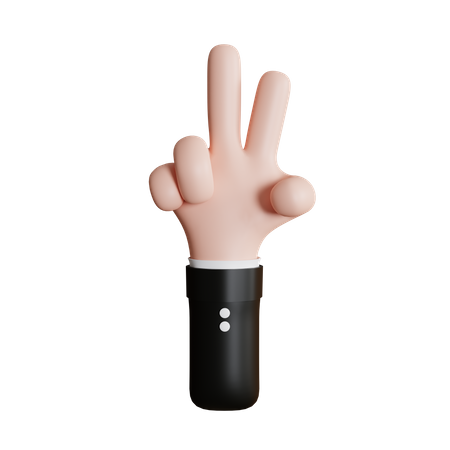 Peace Sign Hand Gesture 3D Icon