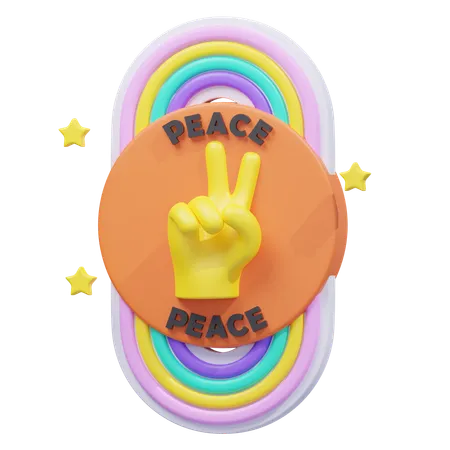 Peace Sign Sticker  3D Icon