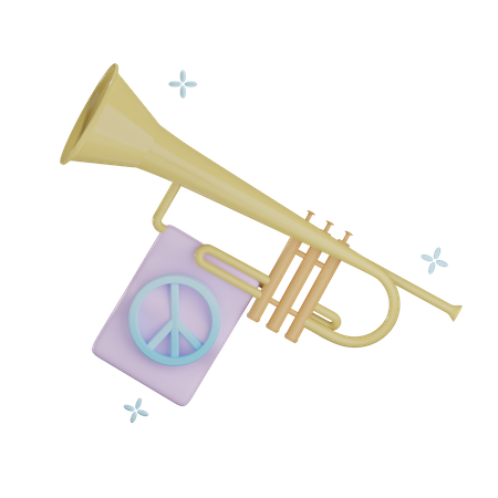 Peace Trumpet 3D Icon