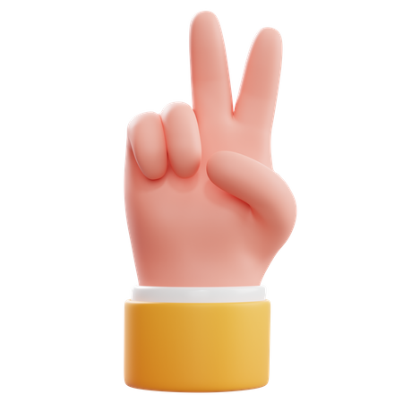 Peaced Hand Gesture  3D Icon