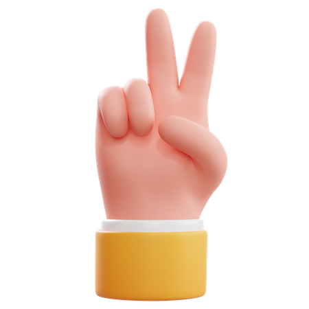 Peaced Hand Gesture  3D Icon