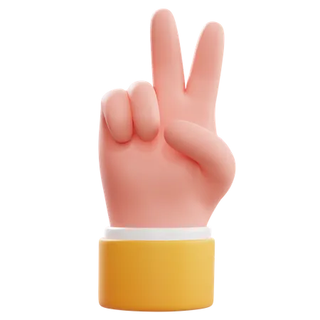 Peaced Hand Gesture  3D Icon