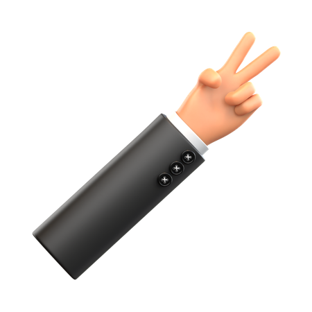 Peaceful Hand Gesture  3D Icon