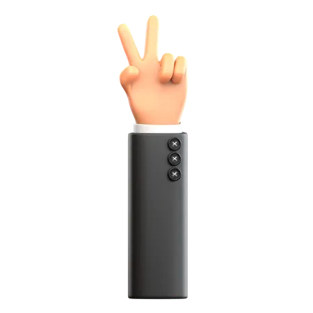 Peaceful Hand Gesture  3D Icon