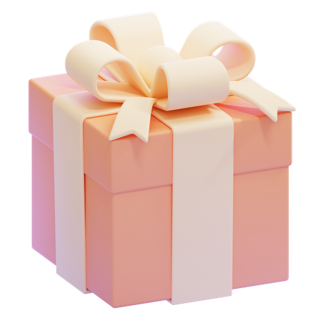 Peach Gift Box  3D Icon