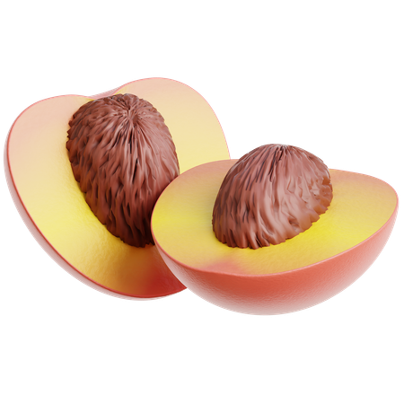 Peach Sliced  3D Icon