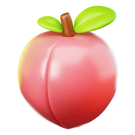 3 D Icon Fresh Peaches On Transparent Background 3D Icon