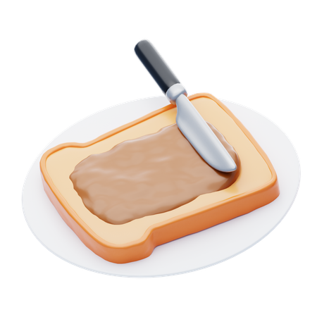 Peanut Butter Toast  3D Icon