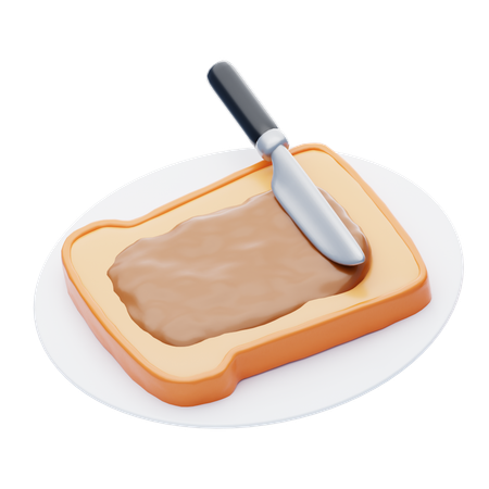 Peanut Butter Toast  3D Icon