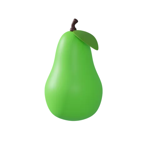 Food Cartoon 3 D Object Food Fruit Pear 3D Icon