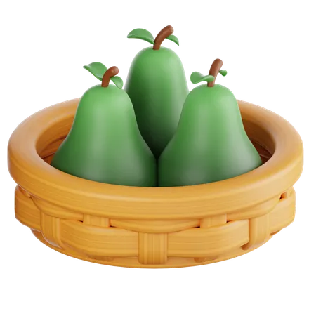 Pear Basket  3D Icon