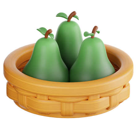 Pear Basket  3D Icon