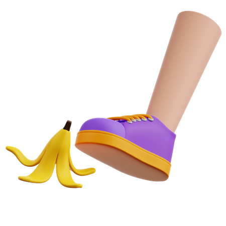 Peau de banane glissée  3D Icon