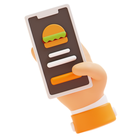 Encomende comida on-line  3D Icon