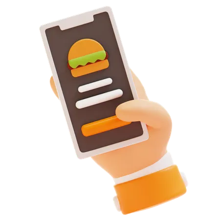Encomende comida on-line  3D Icon