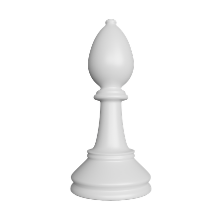 Peça de xadrez bispo branco  3D Icon