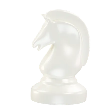 Peça de xadrez cavalo branco  3D Icon