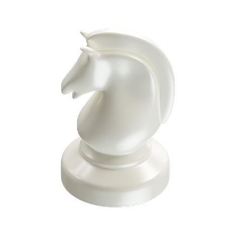 Peça de xadrez cavalo branco  3D Icon