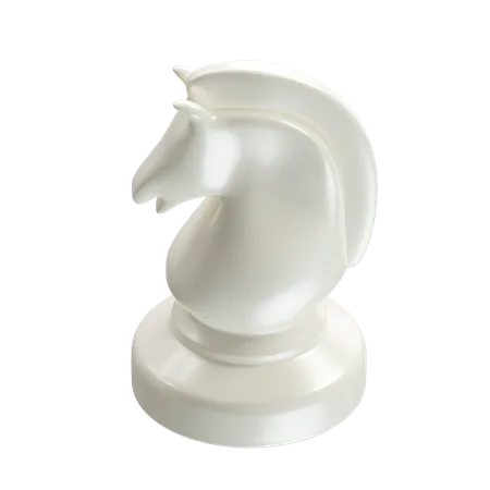 Peça de xadrez cavalo branco  3D Icon